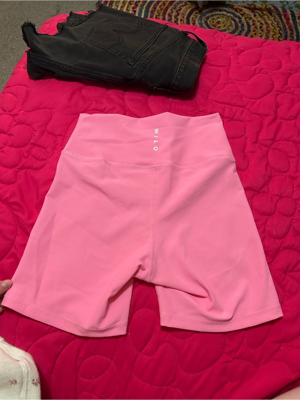 NEW WILO THE LABEL PINK RIBBED SHORTS - Picture 6 of 6